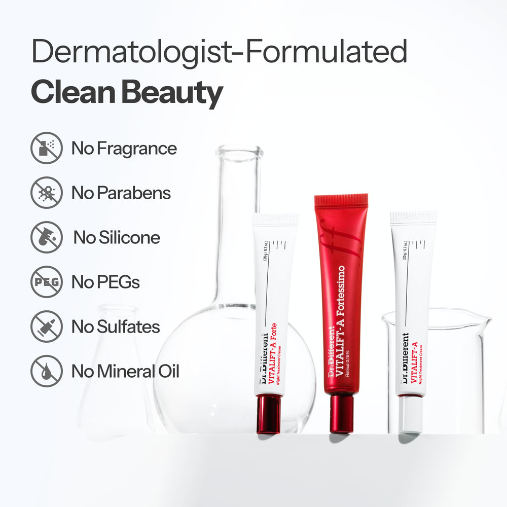 Dr.Different retail packaging box showing professional presentation and dermatologist design