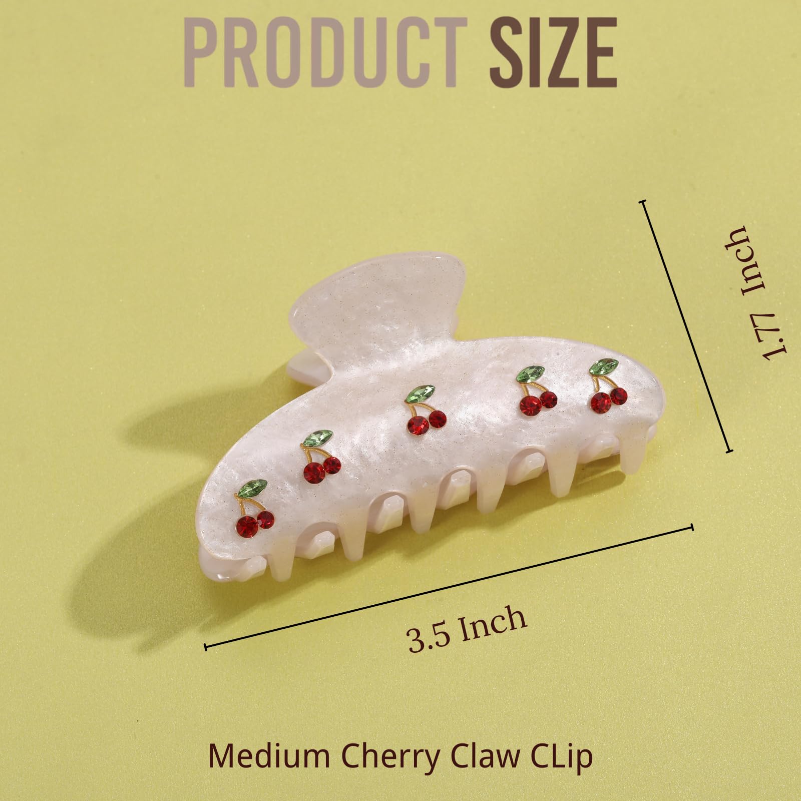 Drealoe cherry clips close-up of glossy acetate texture for smooth, lightweight feel