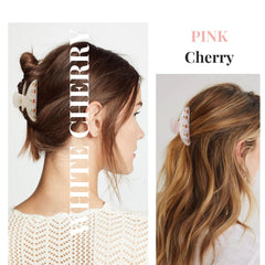 Drealoe cherry clips side profile highlighting inner teeth for secure hair grip