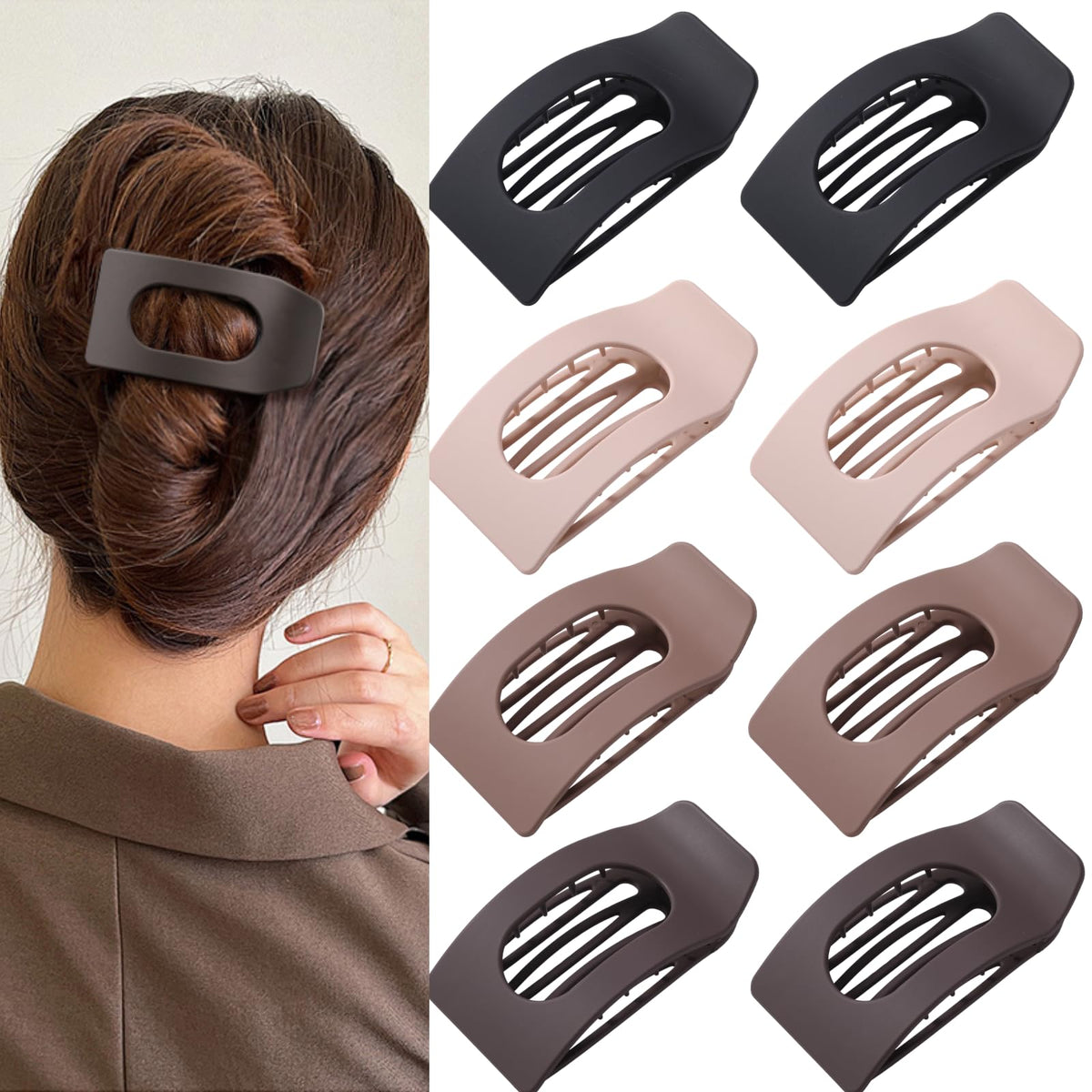 Drealoe front packaging showing eight neutral flat clips and tidy presentation benefits