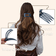 Drealoe clip securing thick hair bun without pressure for comfortable all-day wear
