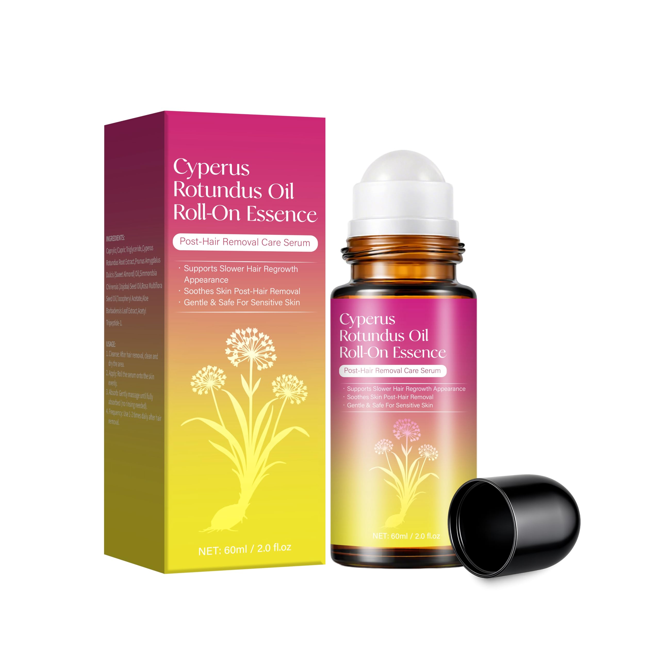 DreamCatching roll-on bottle front view showing compact travel-ready design and clarity