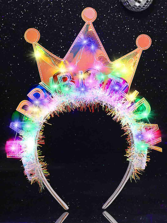 DRESBE front view blue LED crown showing bright colorful lights and festive look