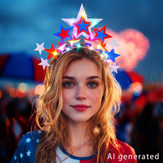 DRESBE LED headband closeup showing alloy detail and 14 LEDs for visible brightness
