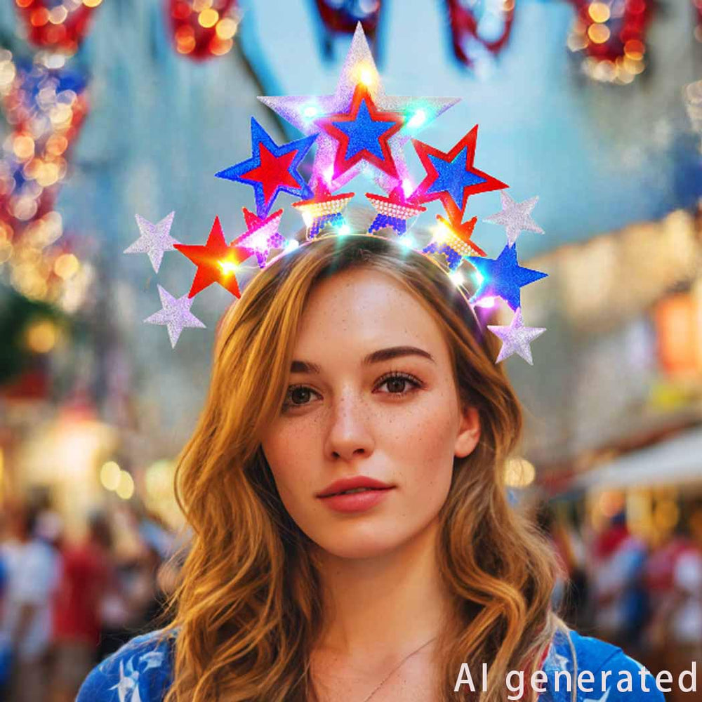 DRESBE headband styled with Independence Day outfit for patriotic celebration flair