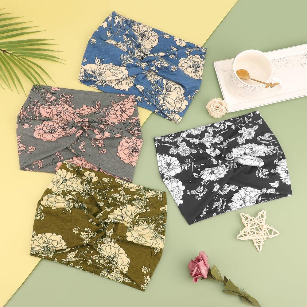 DRESHOW folded headbands on flat surface showing easy-care, machine-washable benefit