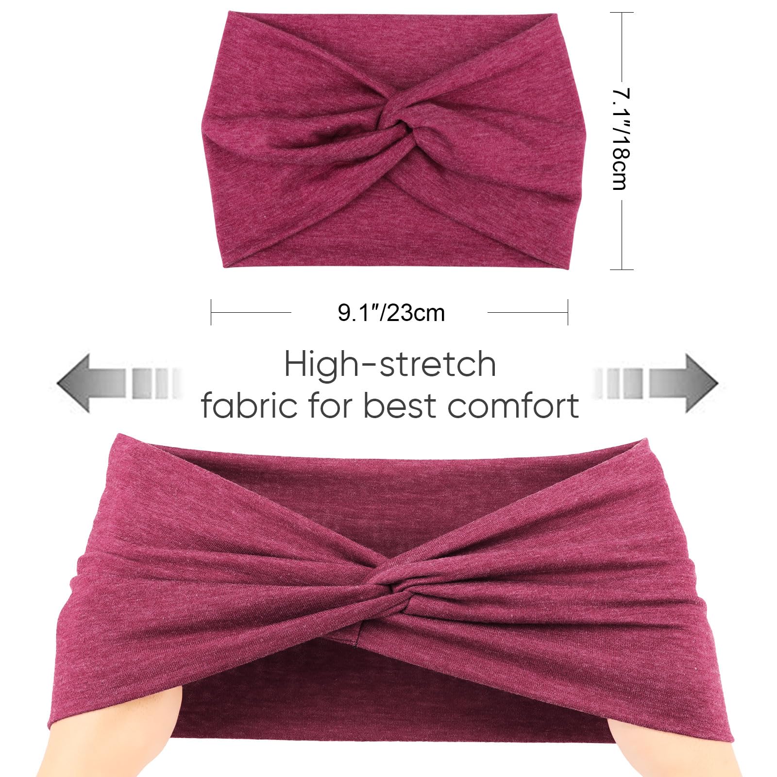 DRESHOW four color headbands on table showing outfit-matching versatility benefit