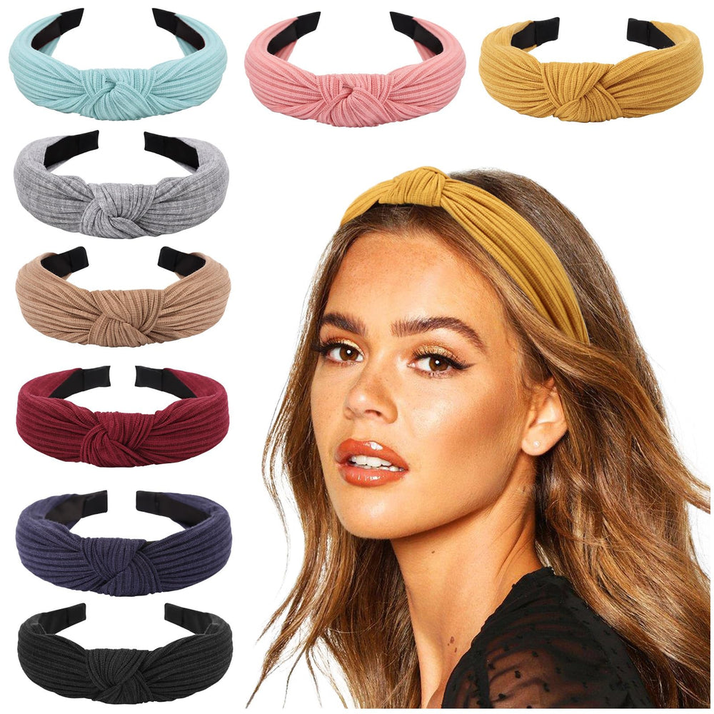 DRESHOW front view of 8-pack headbands showing variety and easy styling benefit