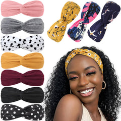 DRESHOW front pack of ten floral headbands showing variety and value