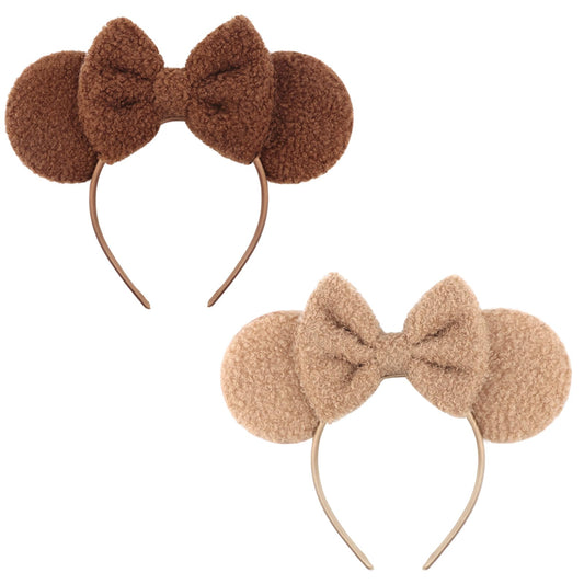 DRESHOW front view of headband showing plush bow and ears for cute outfits