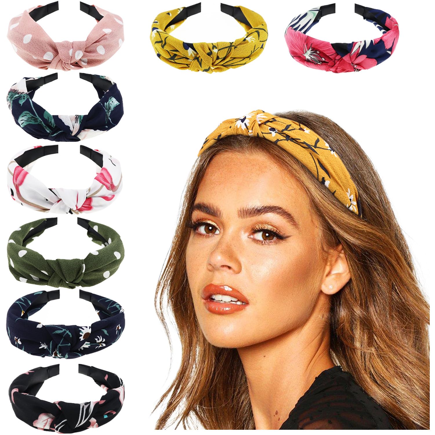 DRESHOW front view of eight headbands showing color variety and packaging benefits