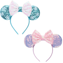 DRESHOW front view of packaged glitter mouse ears showing complete set benefit