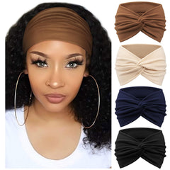 DRESHOW front view of four-pack headbands showing colors and packaging benefit: outfit variety
