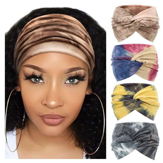 DRESHOW front view of four-pack headbands showing color variety and value