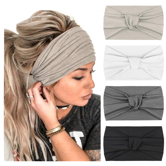 DRESHOW front view of four-pack headbands showing color variety and everyday benefit