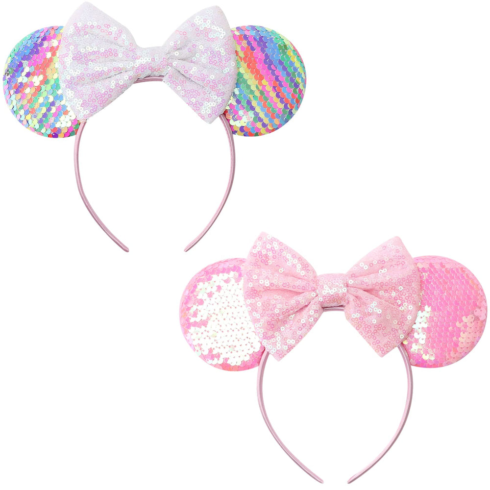 DRESHOW front packaging showing two glitter mouse ears headbands for easy gifting