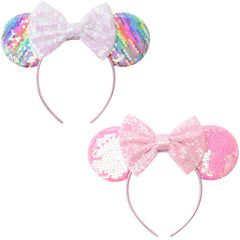 DRESHOW front packaging showing two glitter mouse ears headbands for easy gifting