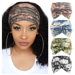 DRESHOW front view of four-pack headbands showing colors and packaging benefit convenience