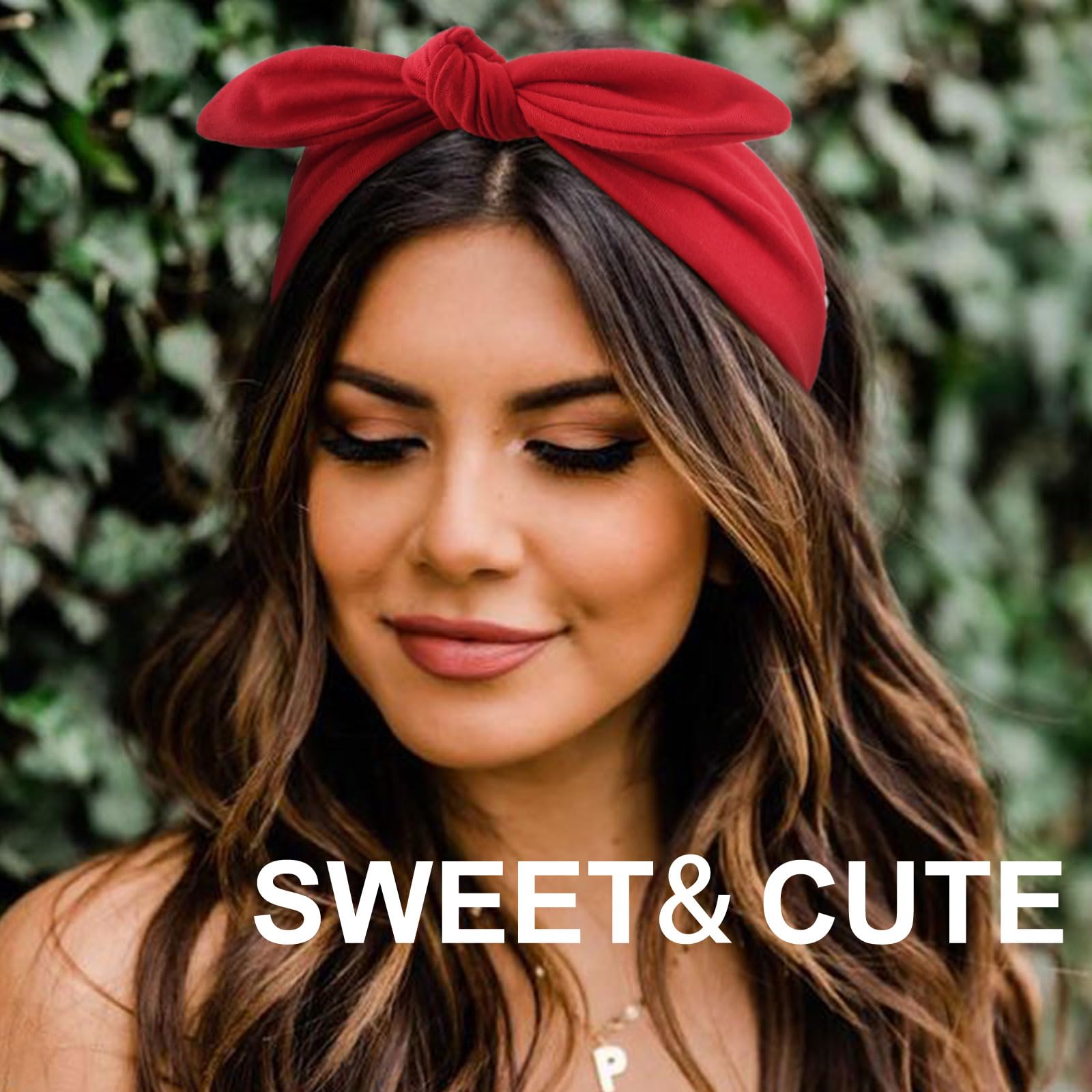 DRESHOW knotted headband detail demonstrating adjustable fit benefit