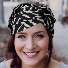 DRESHOW knotted front detail displaying vintage turban style and polished look