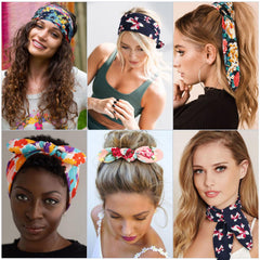 DRESHOW headband next to ruler showing size and stretch fit benefit
