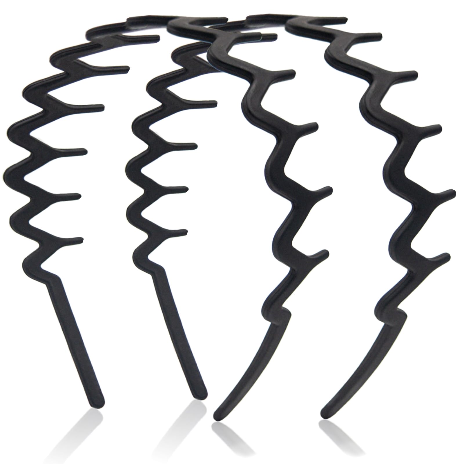 Dresyu front view matte black headbands showing sleek retro silhouette and everyday utility