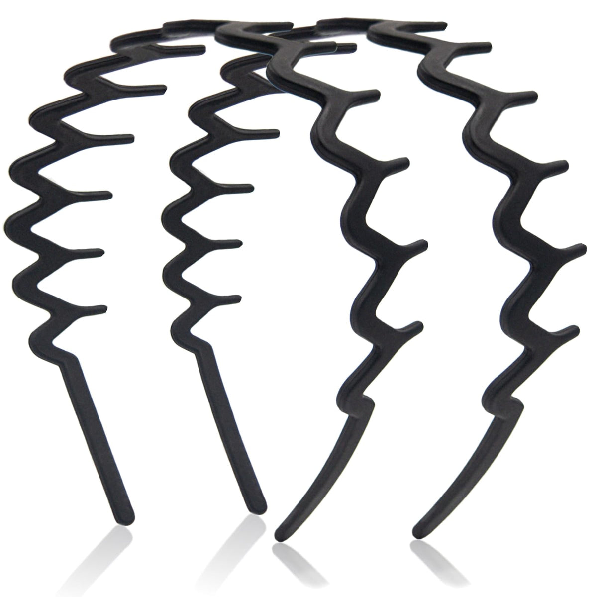 Dresyu front view matte black headbands showing sleek retro silhouette and everyday utility