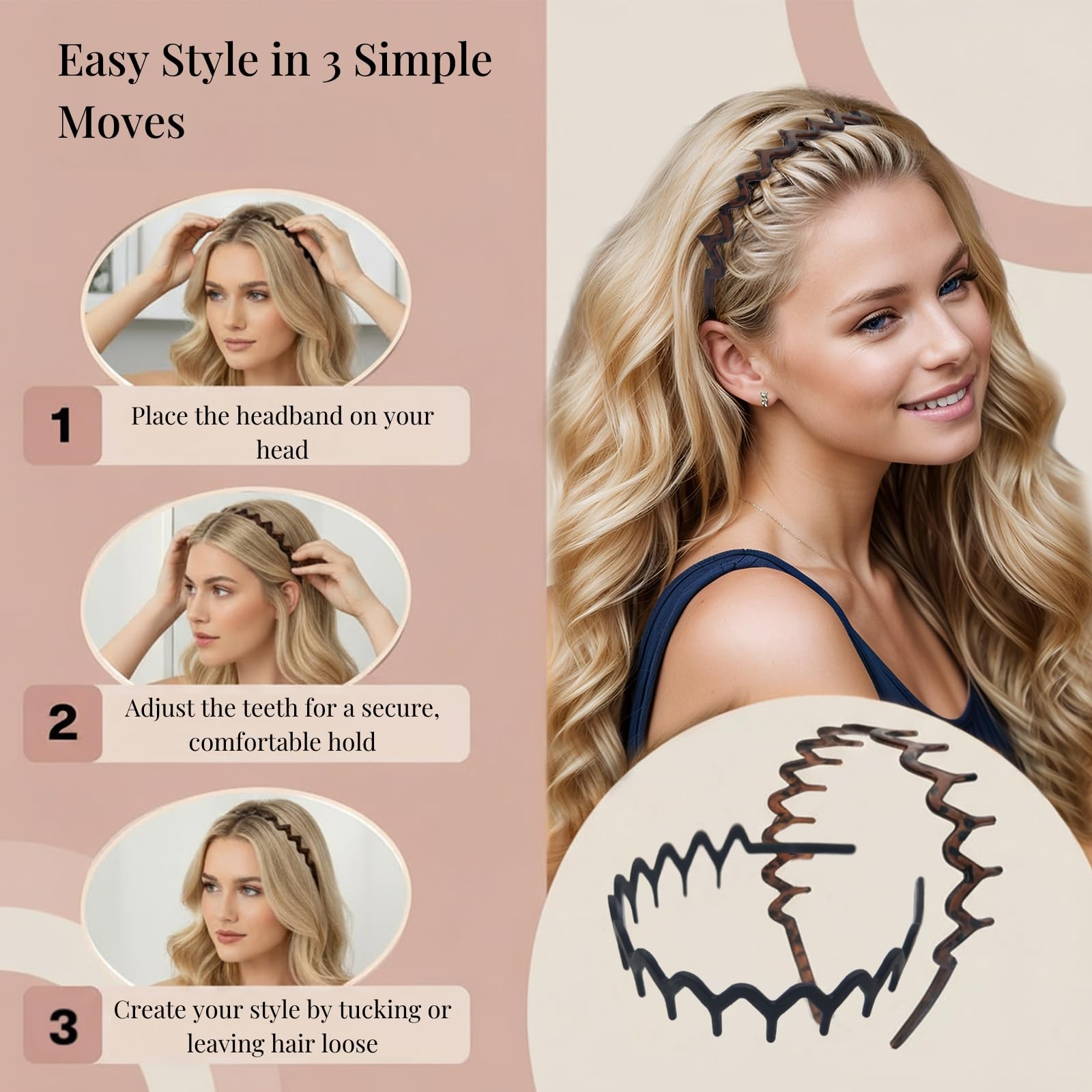 Dresyu headband held in hand to show scale and lightweight convenience