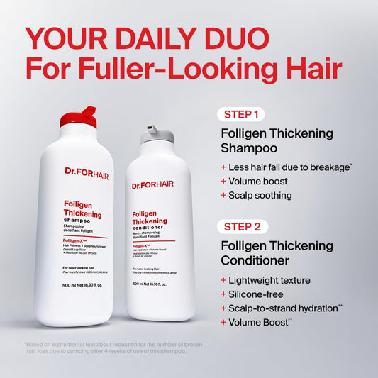 DR.FORHAIR bottles side by side displaying size and cohesive design for set clarity