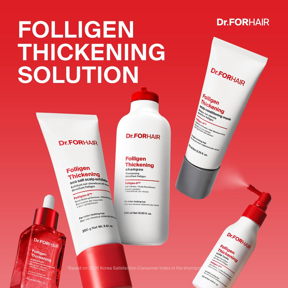 DR.FORHAIR jar on bathroom shelf styled in a clean routine setting