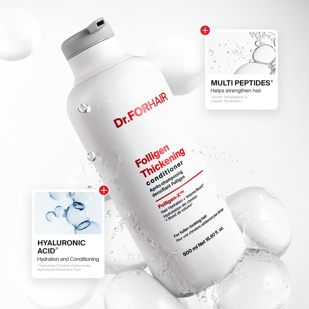 DR.FORHAIR in-hand size comparison demonstrating travel-friendly 16.9 fl oz bottles