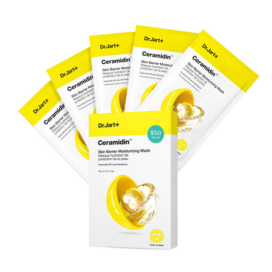 Dr.Jart+ front packaging showing five mask sachets and benefits