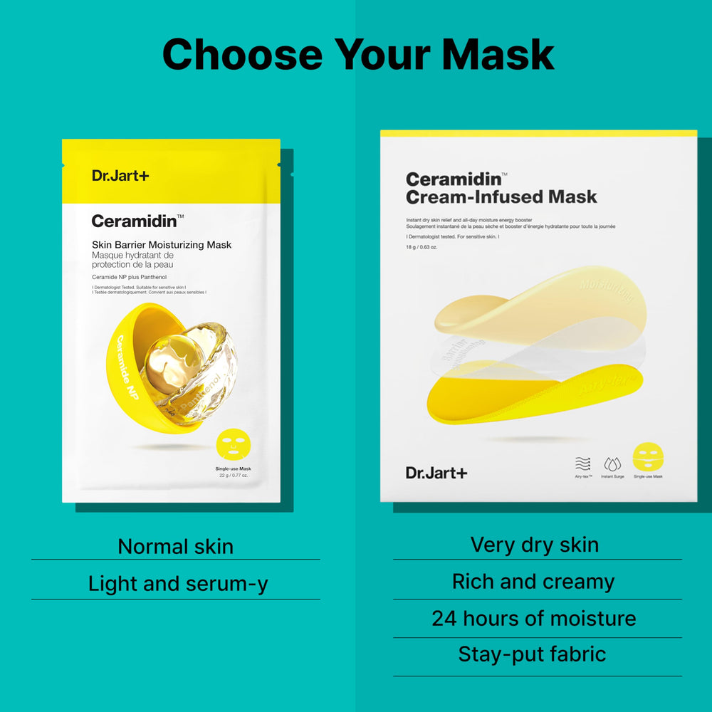 Dr.Jart+ folded sheet mask in hand showing thin soft material for comfort