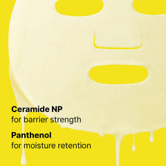 Dr.Jart+ model wearing sheet mask showing soothing barrier support