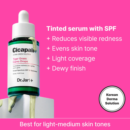 Dr.Jart+ serum texture close-up highlighting lightweight glow