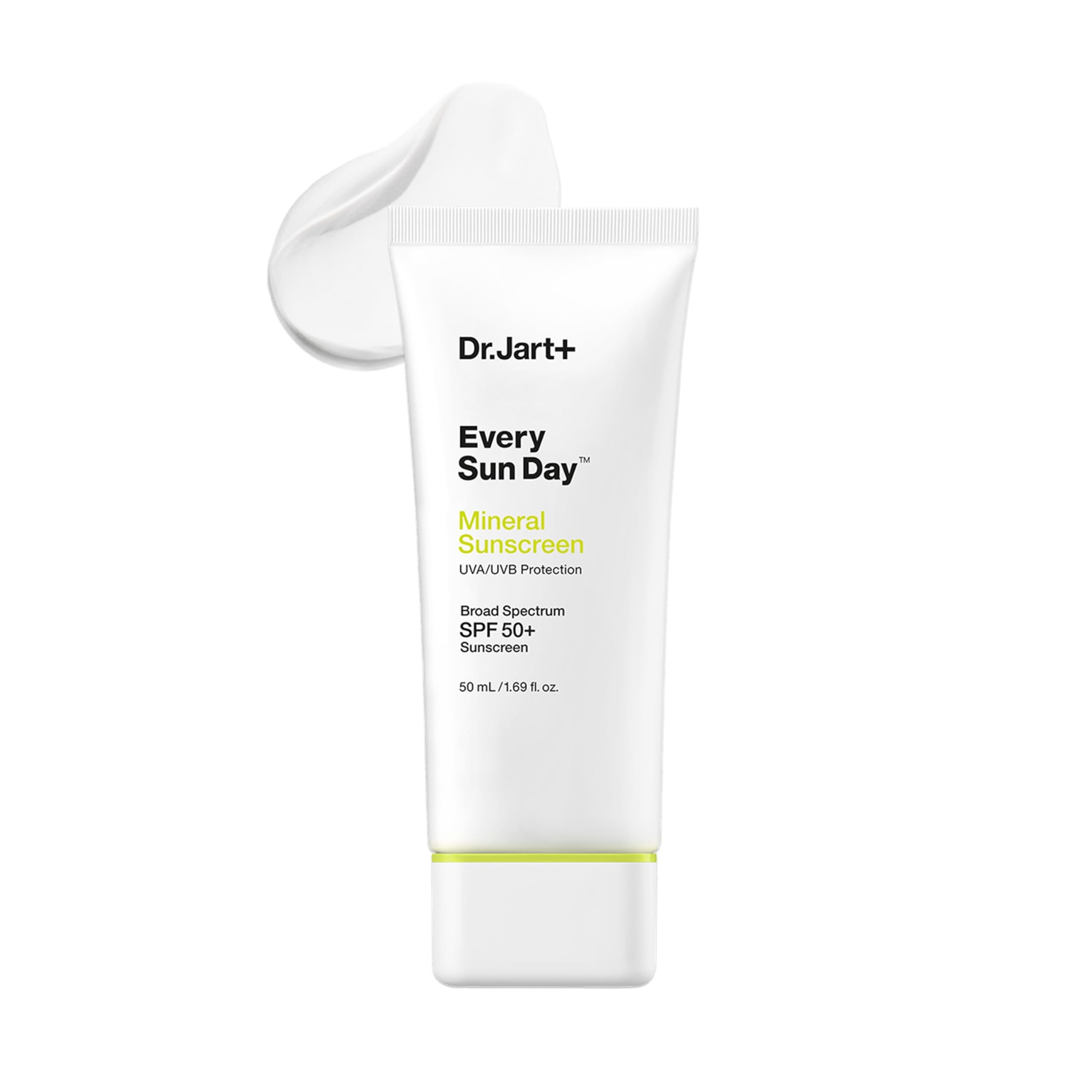 Dr.Jart+ front tube view showing compact travel sunscreen, easy portability
