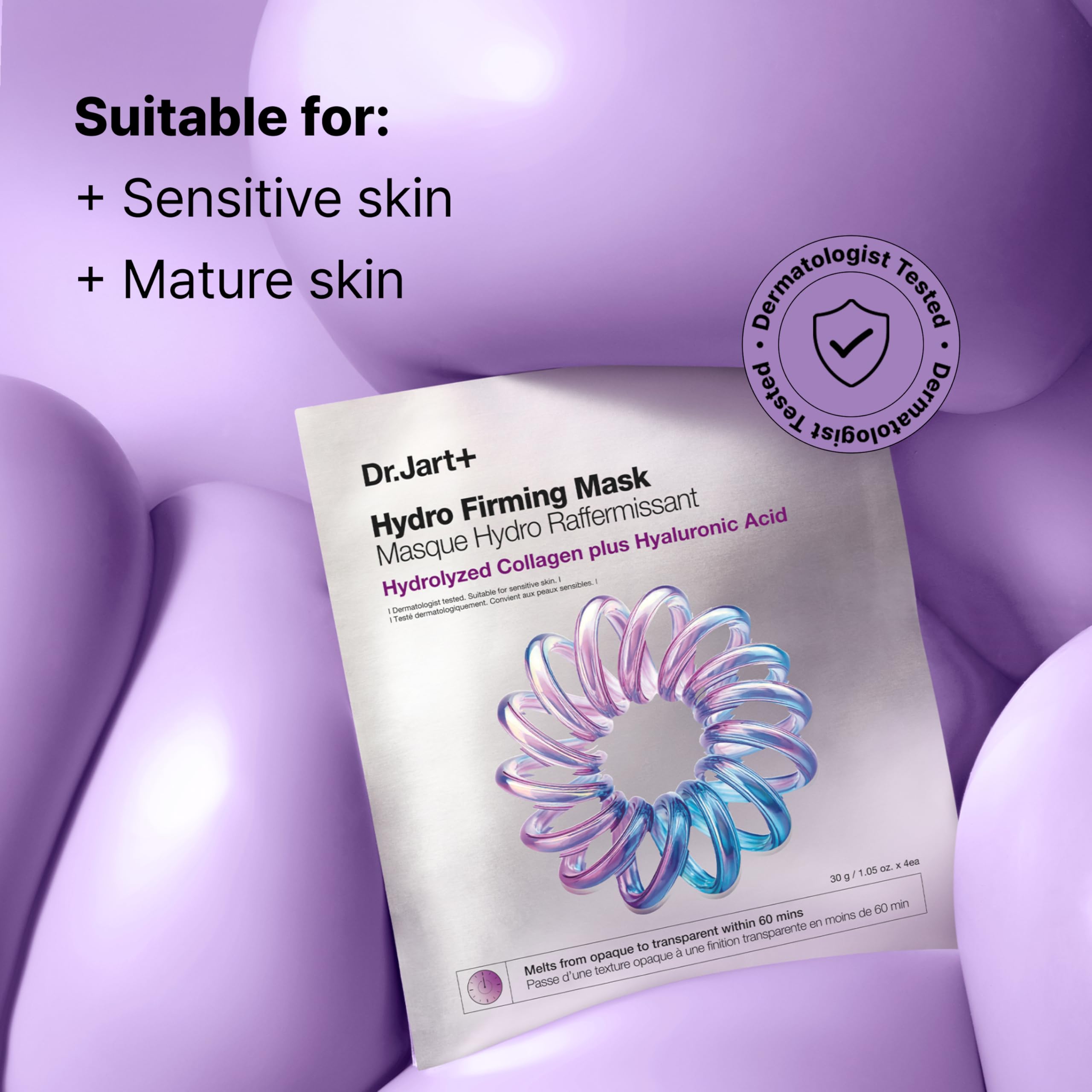 Dr.Jart+ mask essence being dispensed to show lightweight, hydrating serum