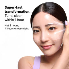 Dr.Jart+ mask on profile showing edge adhesion and snug fit on skin
