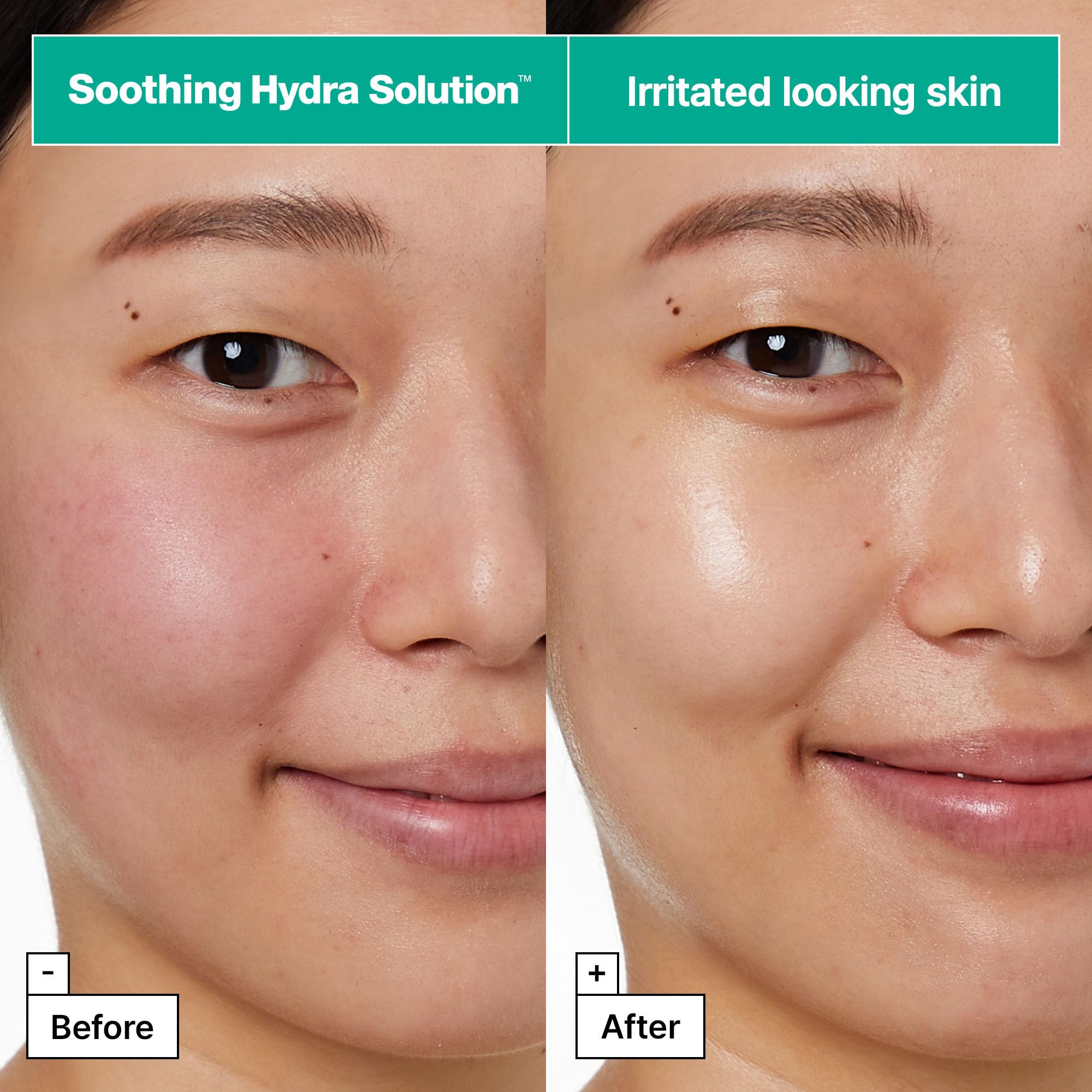 Person applying Dr.Jart+ mask demonstrating soothing effect and visible hydration benefit