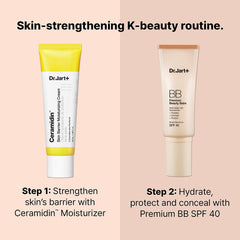 Dr.Jart+ tube on bathroom vanity lifestyle showing everyday routine benefit