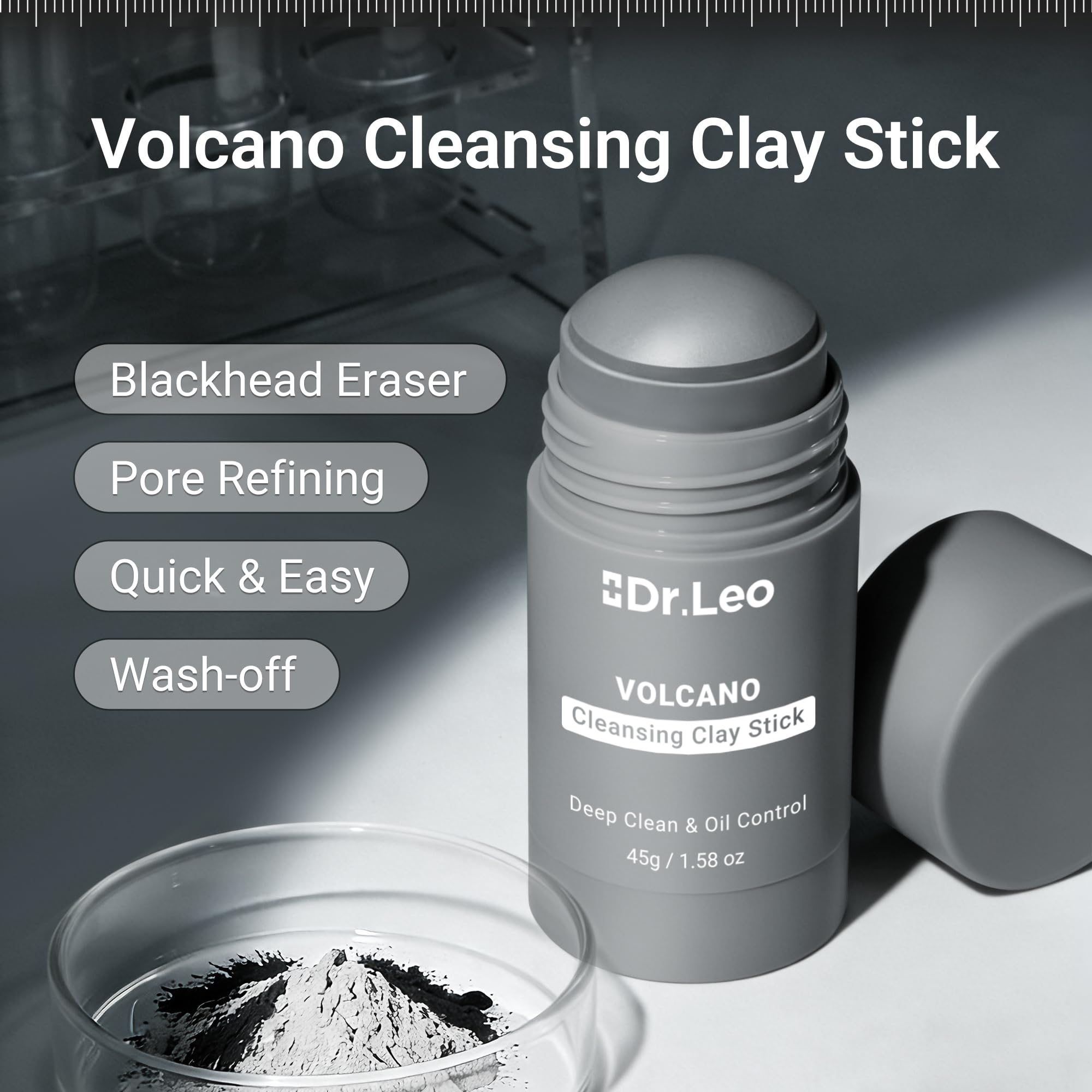 Dr.Leo clay-stick texture close-up highlighting smooth spreadability