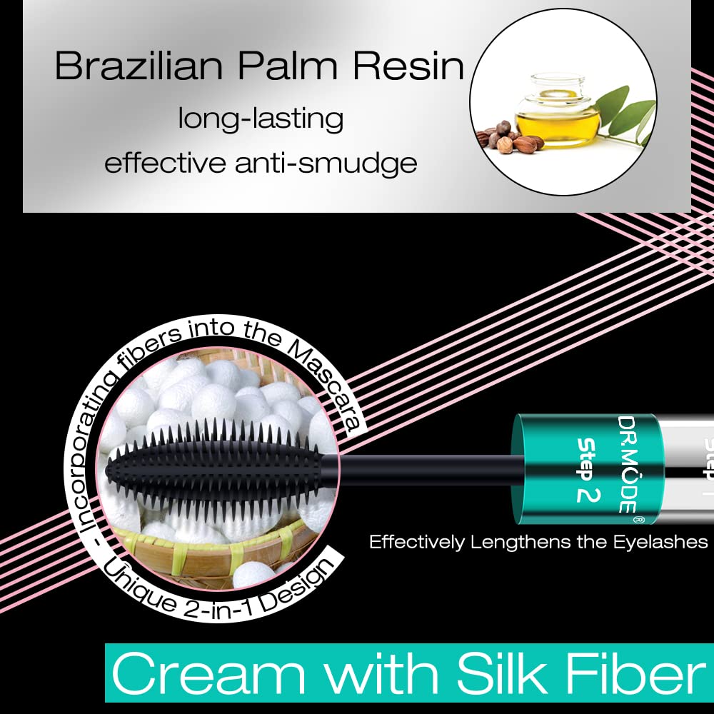 DRMODE silk fiber texture detail showing fibers that lengthen lashes naturally