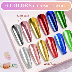 DRMODE reflective blue chrome nail detail demonstrating high-shine finish