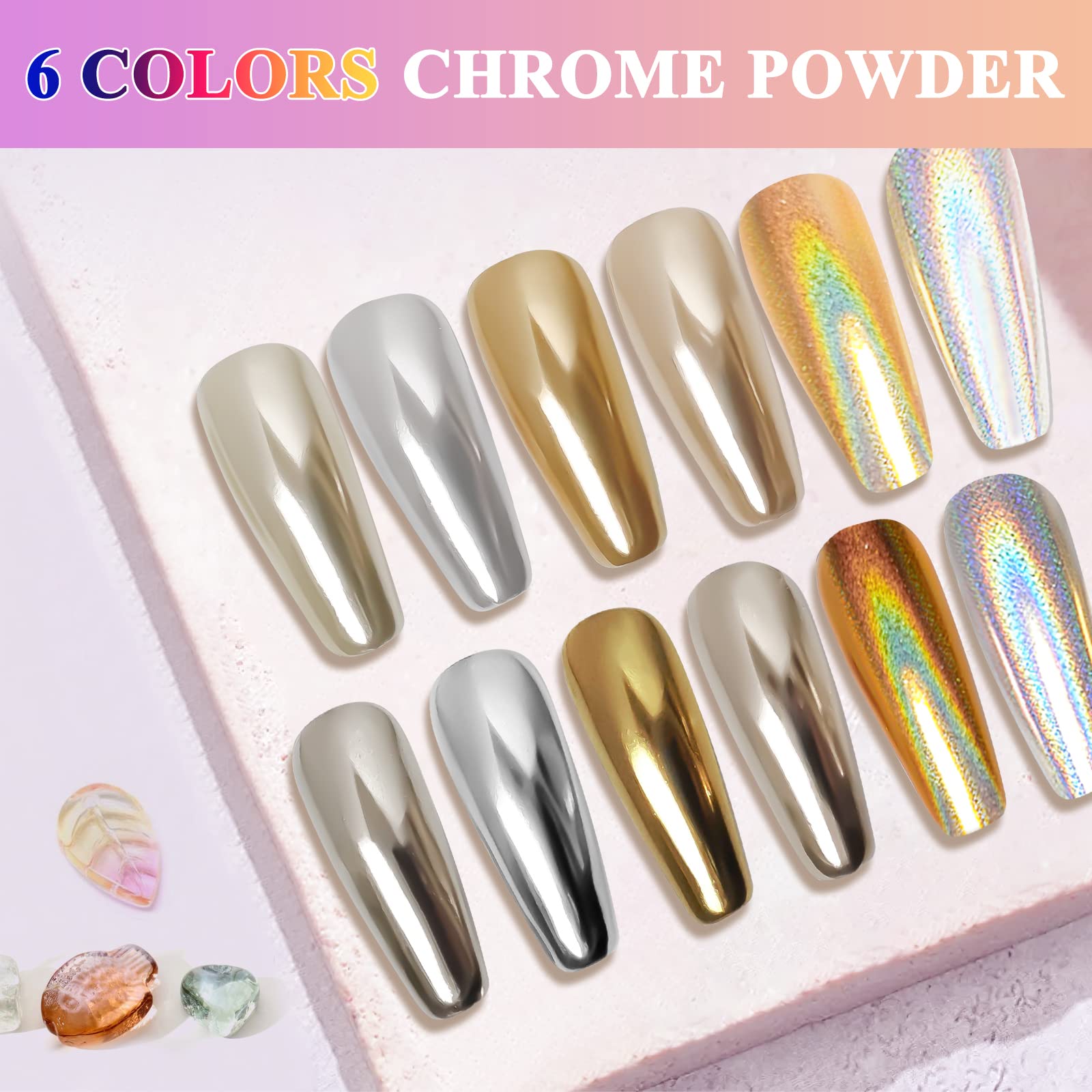 DRMODE mirror finish nail showcasing high-gloss chrome effect for salon shine