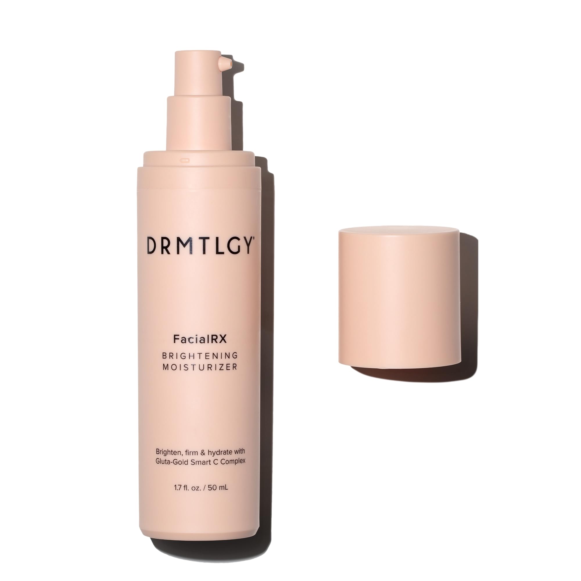 DRMTLGY front packaging showing brightening moisturizer and clear labeling benefit