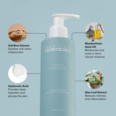 DRMTLGY gOAT cleanser pump dispensing milky wash for easy controlled use benefit less waste