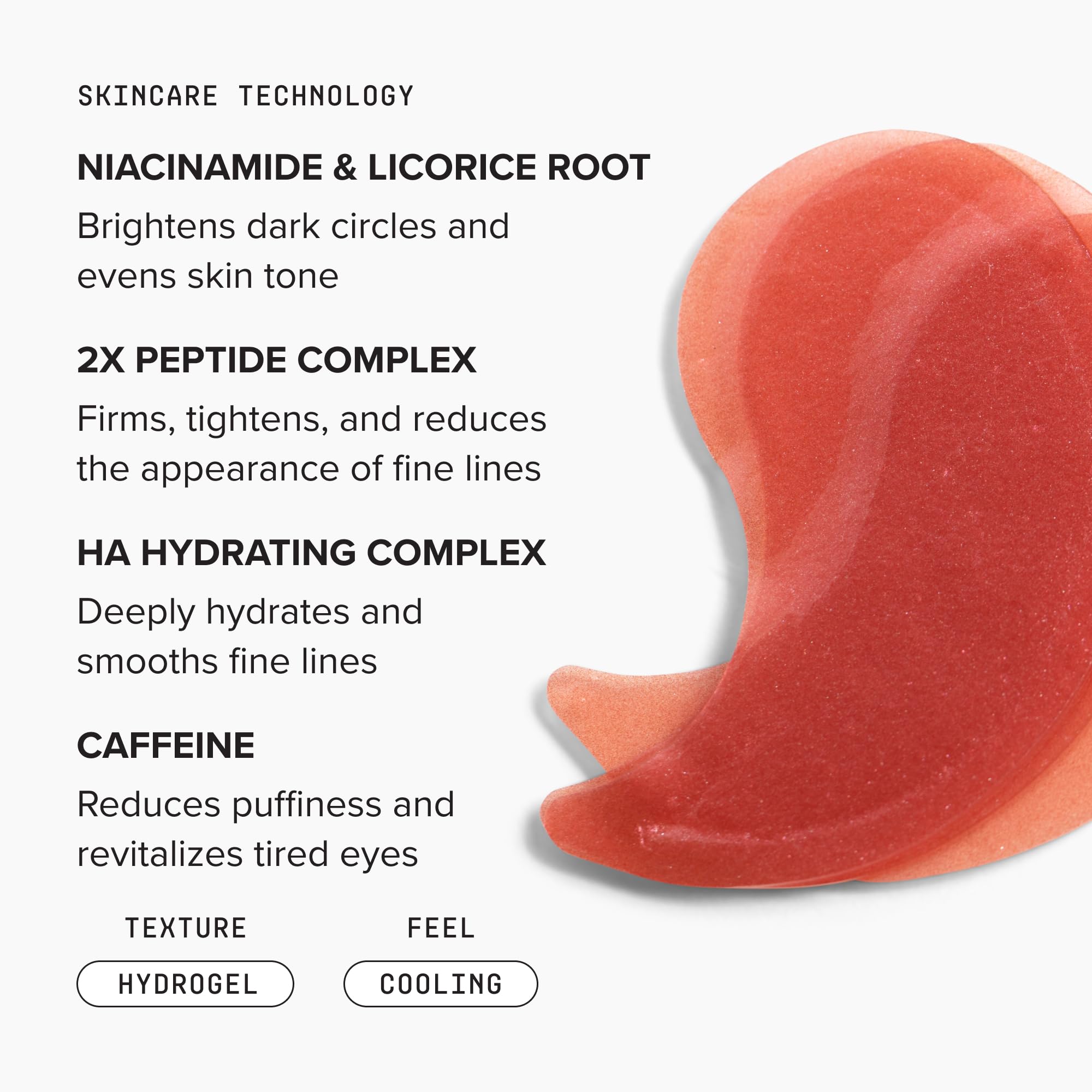 DRMTLGY masks applied under-eye demonstrating immediate refresh benefit