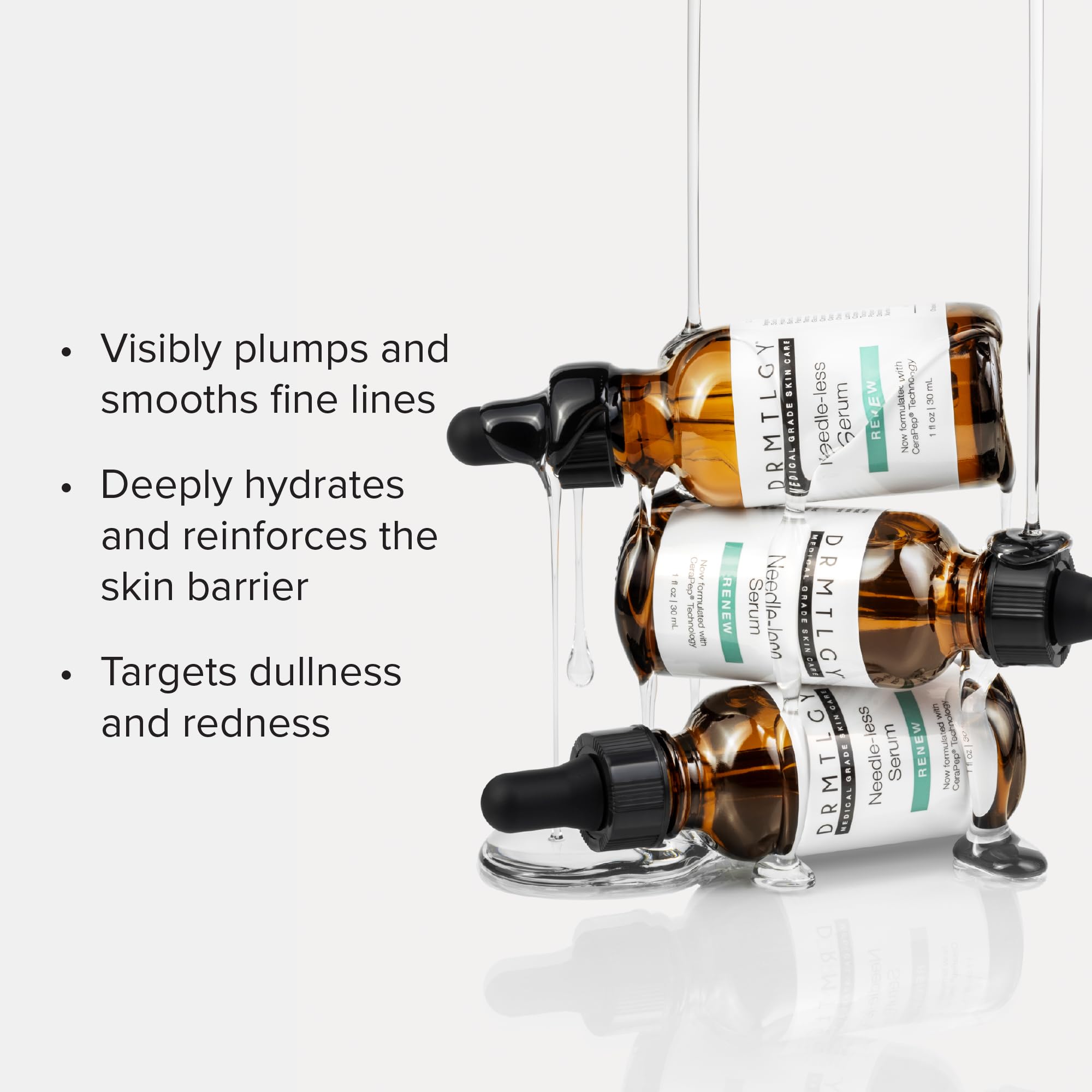 DRMTLGY serum dropper dispensing silky texture for fast absorption