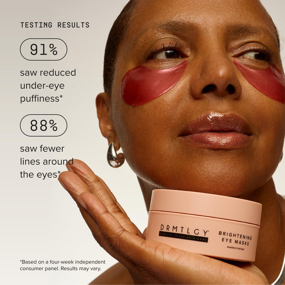 DRMTLGY packaging label close-up highlighting key ingredients benefit