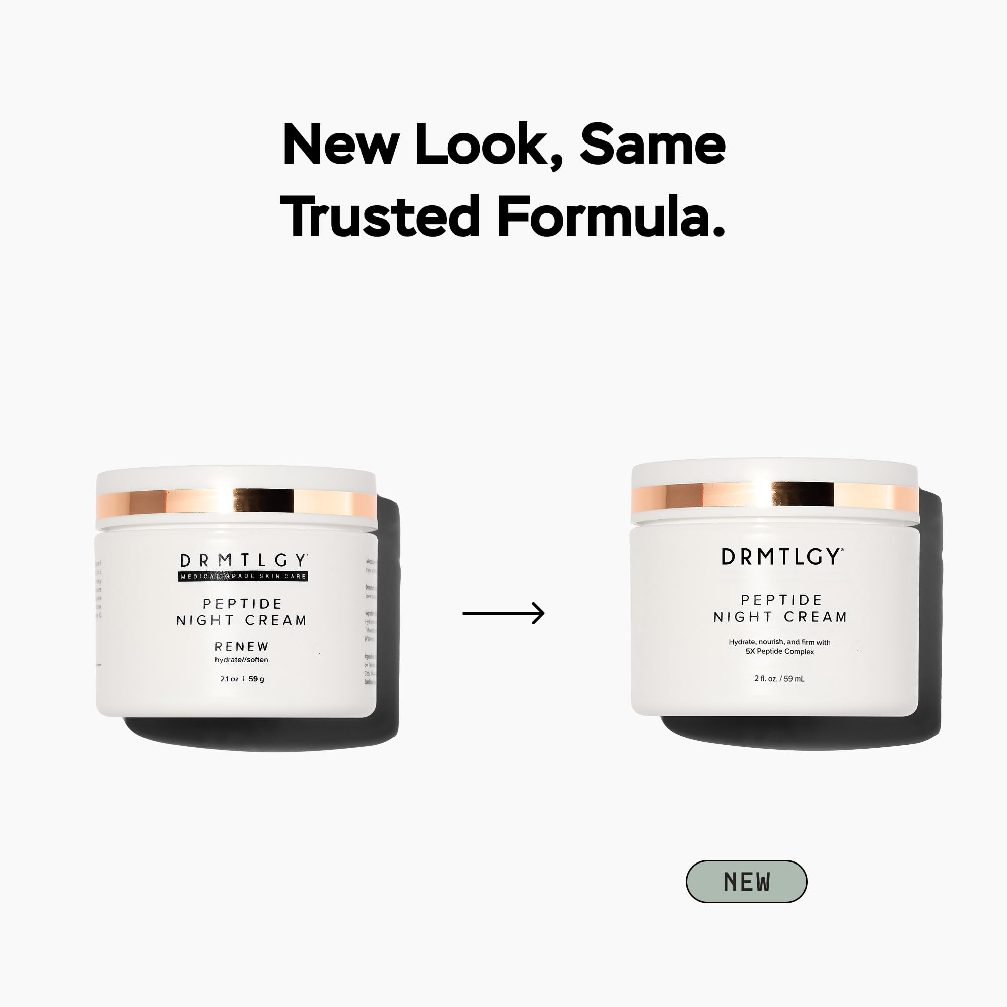 DRMTLGY before and after texture comparison showing visible smoothing benefit
